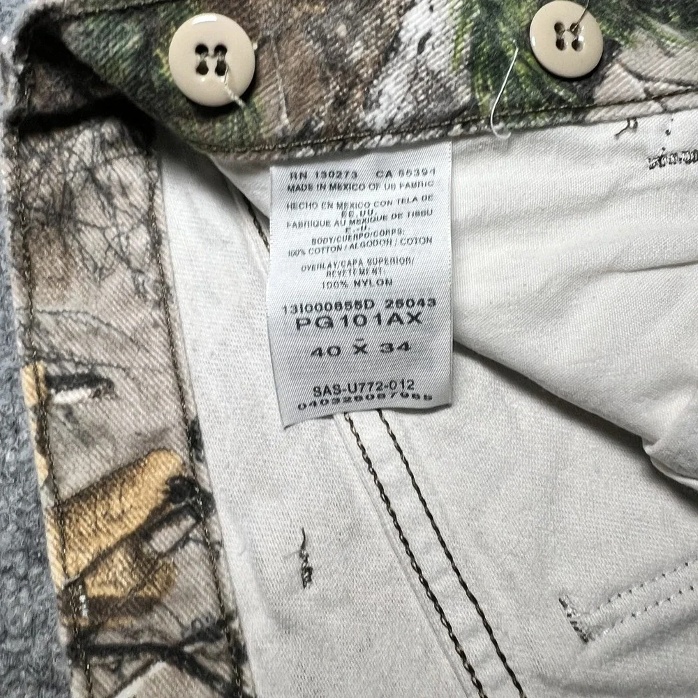 Wrangler Pro Grear‎ Brush Guard Realtree Canvas Camo Hunting Jeans Men 40x34